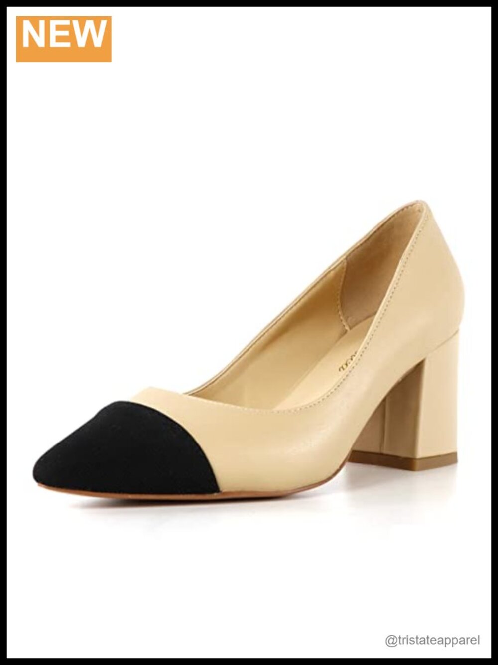 PU Leather Pointed Cap Toe Slip On Chunky High Heel Pumps Office Wedding
